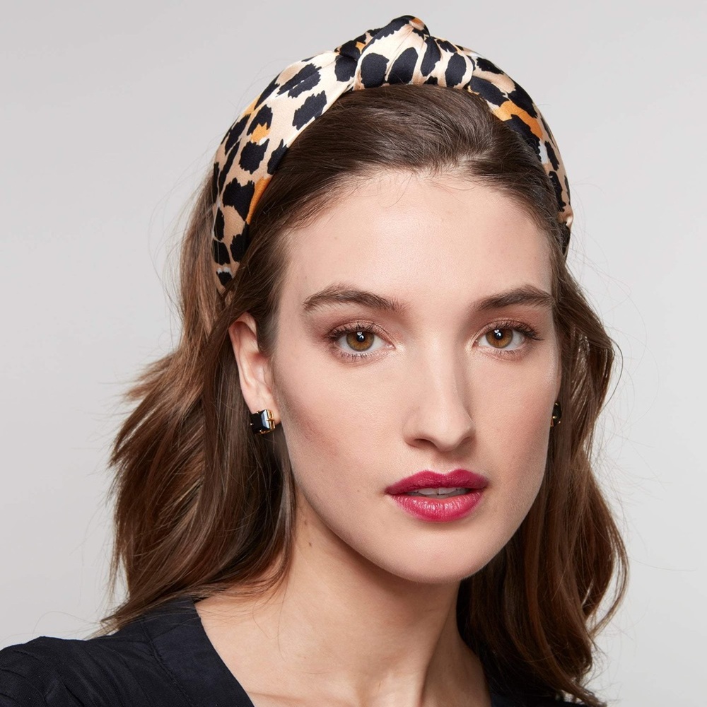 Lele Sadoughi Silk Leopard Knotted Headband